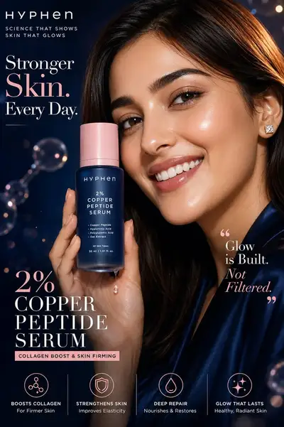 JSON template for luxury copper peptide serum ad