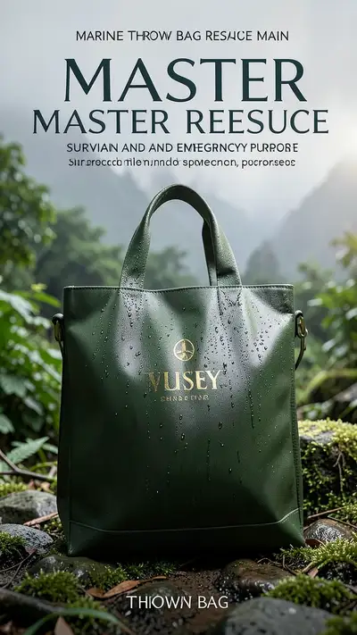 Marine throw bag rescue equipment advertising poster