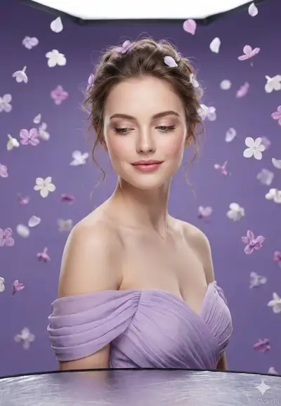 Ethereal Lavender Fashion Editorial Portrait