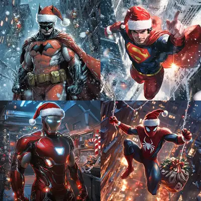 Santa Superhero AI Art Prompt