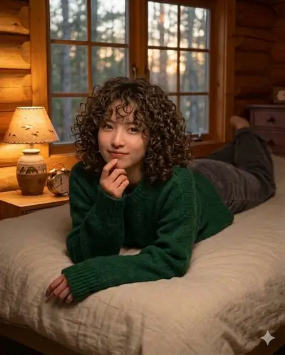 Cozy Log Cabin Portrait