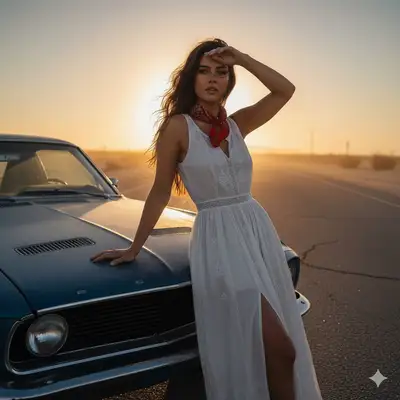 Vintage Muscle Car Dawn Portrait