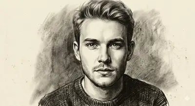 Charcoal Double Portrait on Textured Paper