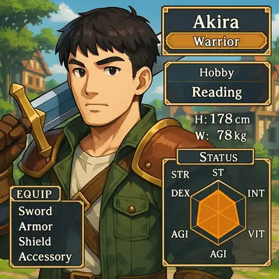 JRPG Character Status Screen Generator
