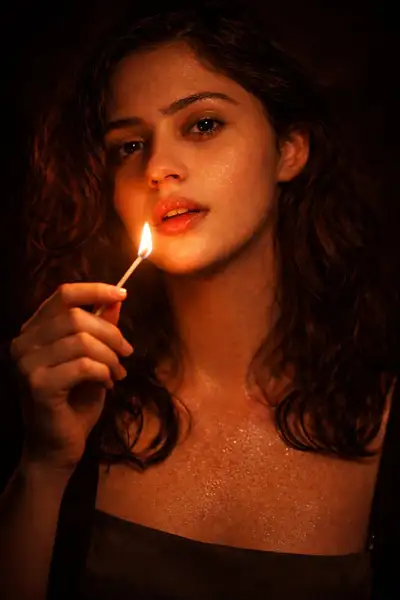 Cinematic Firelight Portrait Prompt