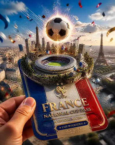 3D national cup pass travel and sports poster