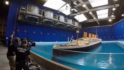Images des coulisses du naufrage du Titanic sur le plateau