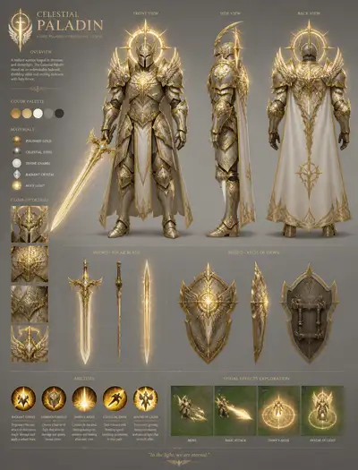 Celestial Paladin character sheet prompt