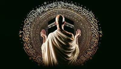 Hajj Spiritual Image with Arabic Calligraphy