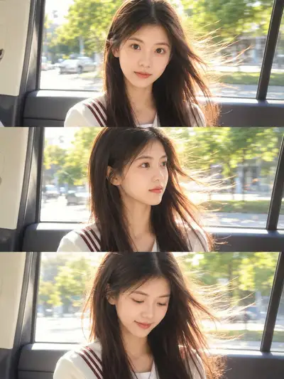 Japanese Youth Car Window Portrait Collage