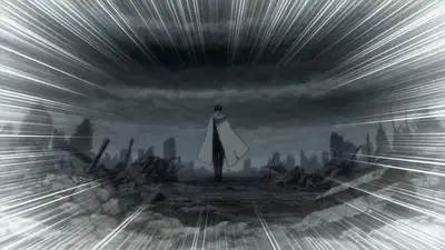 Cinematic Anime Hero in Ruins