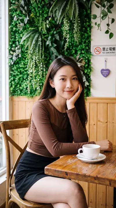 Sit Santuy in Cafe - Young Woman Portrait