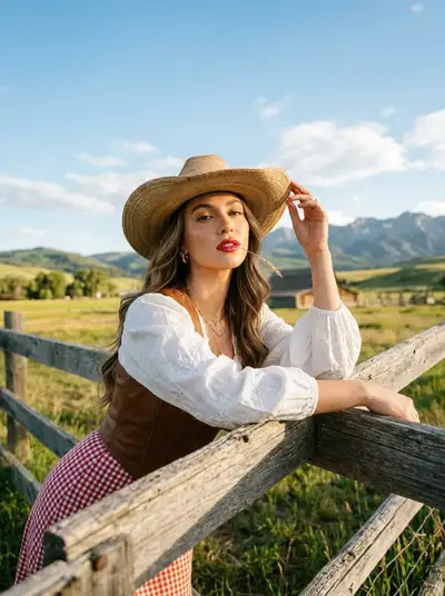 Cinematic Western Countryside Editorial Portrait