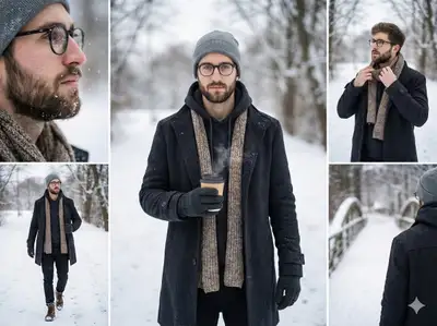 Cinematic Winter Fashion Photoshoot Collage