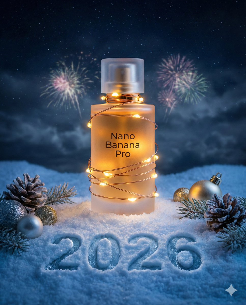 Festive Product Photography Scene with New Year Theme