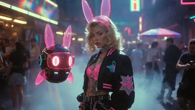Cyberpunk Bunny Rogue Nightlife Portrait