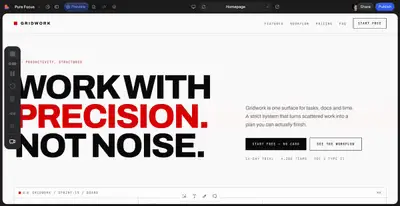 Design de Site de Produtividade com Minimalismo Suíço