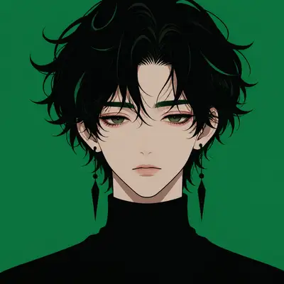 Minimalist Anime Androgynous Portrait