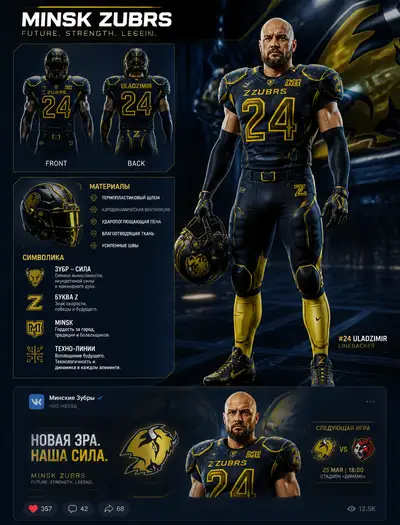 Futuristic Minsk Bisons Football Uniform Design