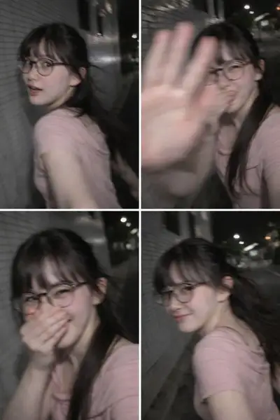 Candid motion-blur smartphone street photo, Tokyo night