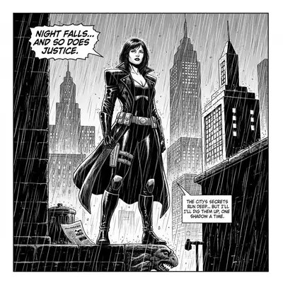 1940s noir comic book panel from a reference photo