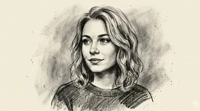 Charcoal Portrait of a Young Woman