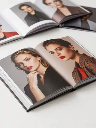 Luxury coffee table book editorial spread prompt