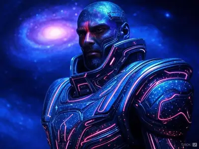 Cosmic Warrior Cyberpunk Portrait