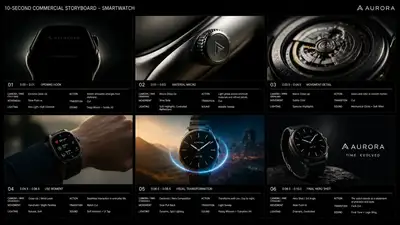 Storyboard de publicité produit cinématographique