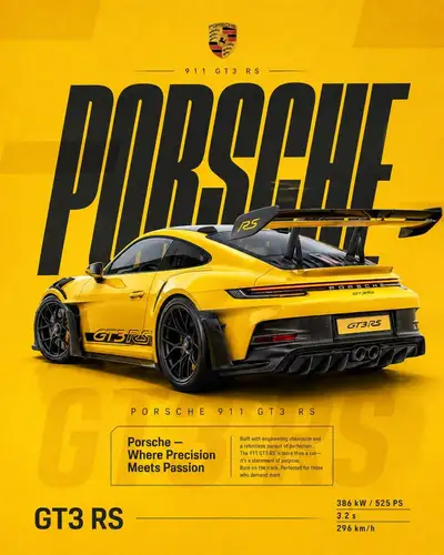 Porsche and BMW performance car advertising posters