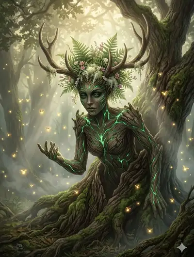 Dryad Forest Spirit Digital Painting Prompt