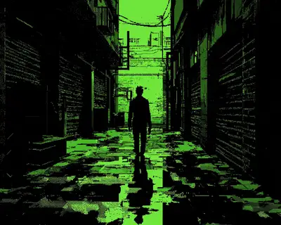 1-Bit Green Retro Image Prompt