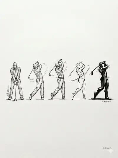 Progressive Golf Swing Sketch Series