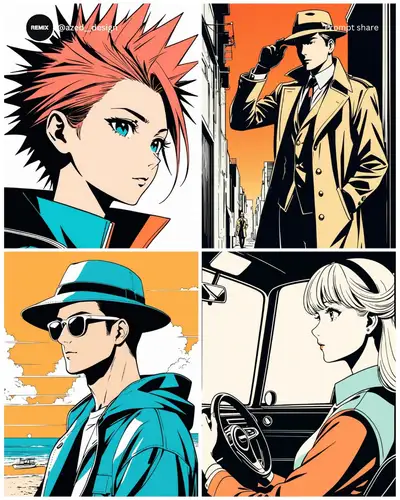 Retro Colored Manga Portrait