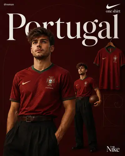 Portugal football fashion campaign poster prompt