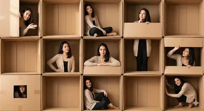 Cardboard Box 3x3 Collage Portrait