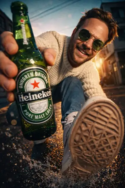 Professional Product Photo with Male Model and Bottle