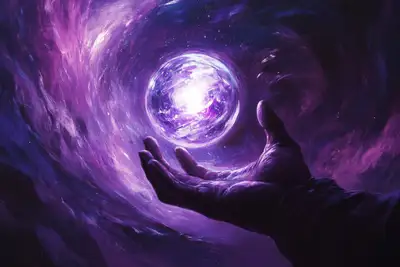 An Outstretched Hand with Light and Symbolism