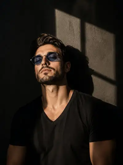 Dramatic low-key portrait with window light and closed eyes, GPT Image 2