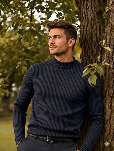 Autumn Park Portrait of a Young Man