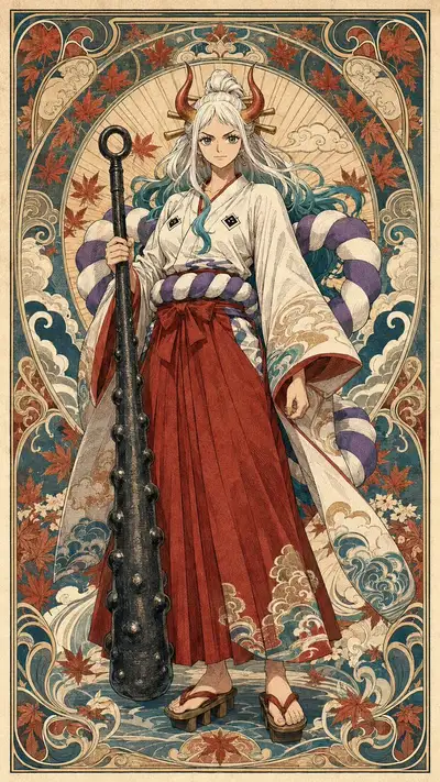 Cartaz de Procurado de Personagem Feminina de One Piece em Estilo Tinta e Board