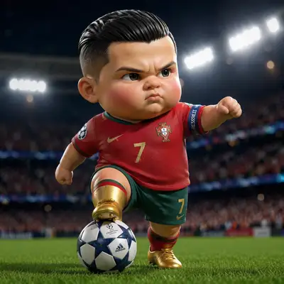 Chibi toy blind-box statue of a young footballer