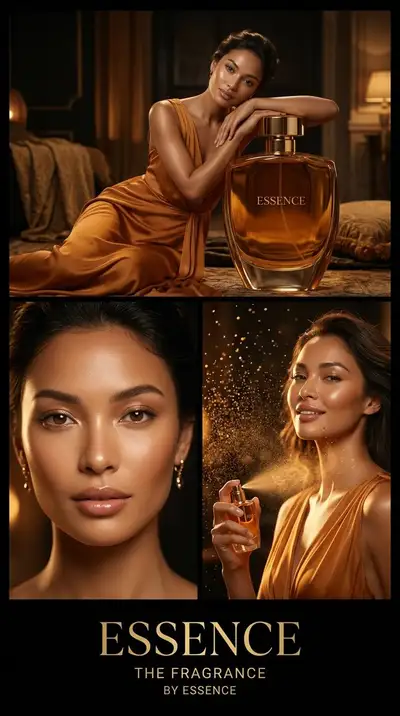 Luxury Cinematic Triptych Perfume Campaign