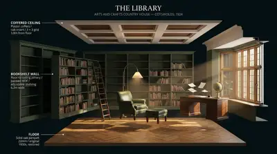 Exploded 3D Diagram of a Room Floating in Void