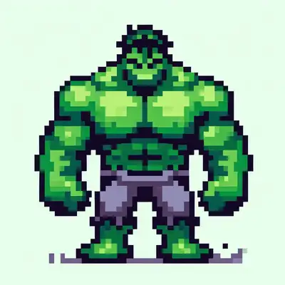 Pixel Art Hulk Icon Prompt