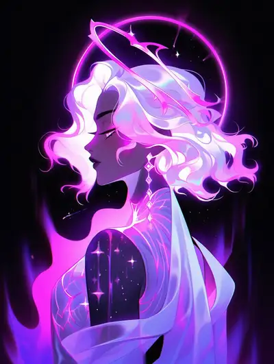 Cosmic Supermodel in Neon Mist