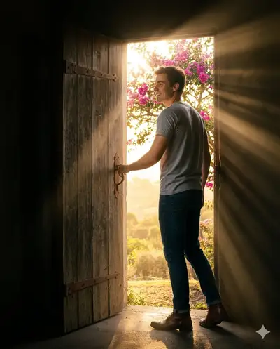 Sunrise Doorway Cinematic Portrait