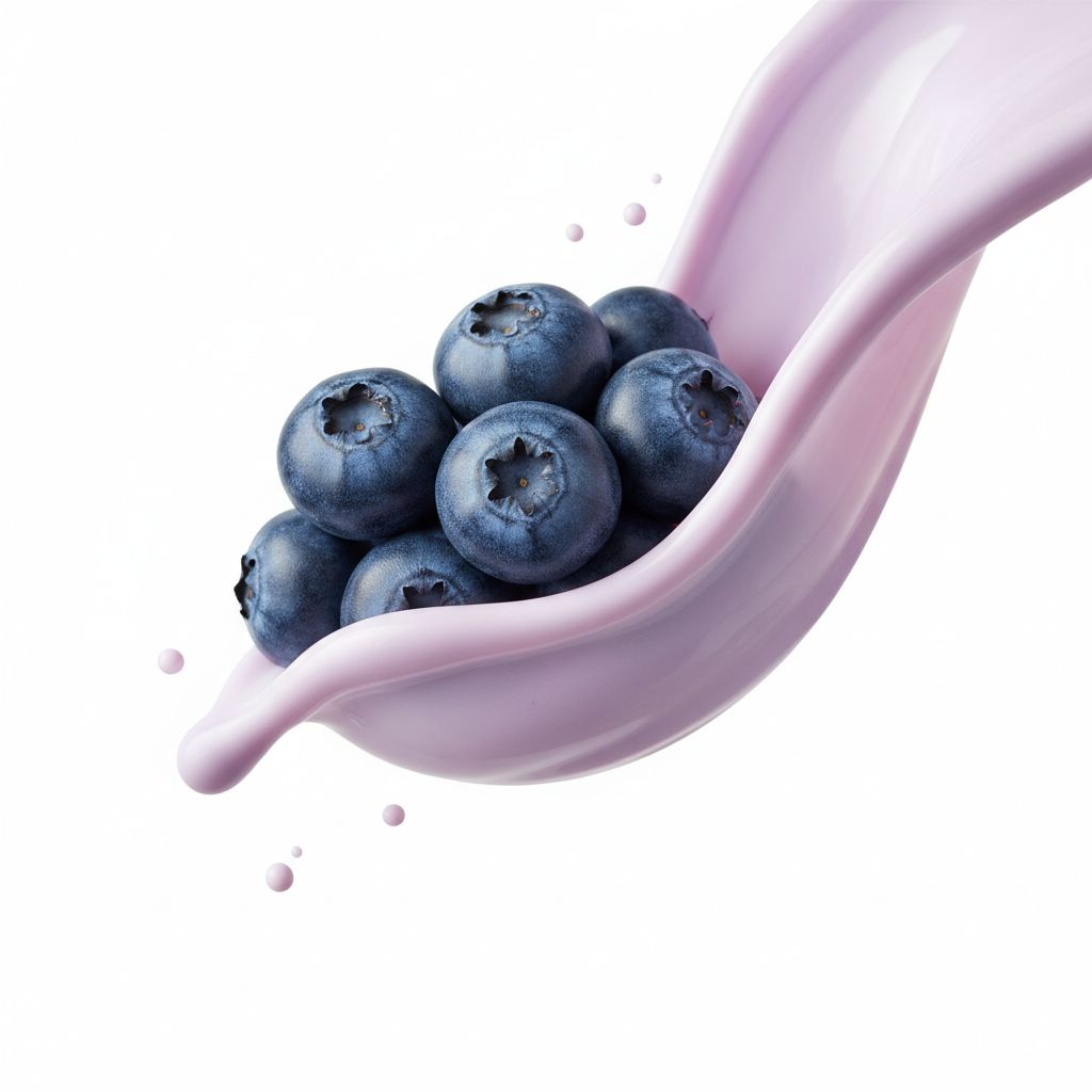 High-Speed Blueberries & Yogurt Studio Photography