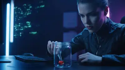 Futuristic Programmer Removing Bugs from Holographic Code