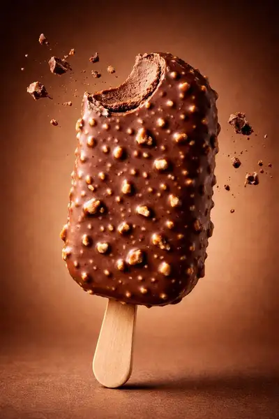 Three-scene frozen dessert splash food photography